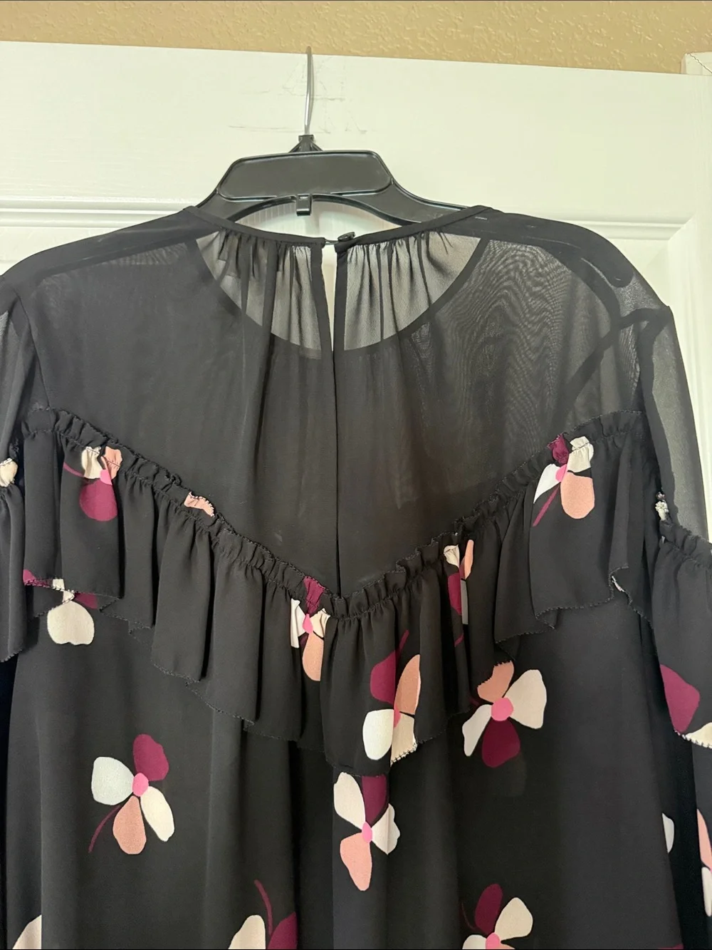 Kate Spade Dusk Buds Ruffle Blouse